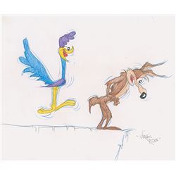 Wile E. Coyote and the Road Runner original drawing by Virgil Ross