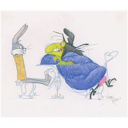 Bugs Bunny and Witch Hazel original drawing by Virgil Ross