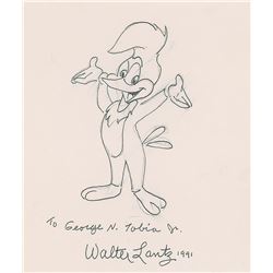 Walter Lantz Signed Sketch