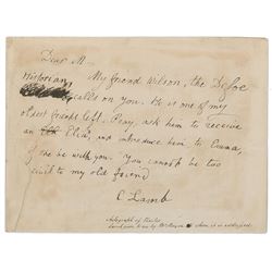Charles Lamb Autograph Letter Signed