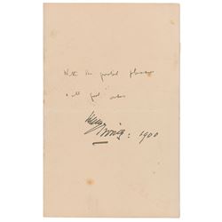 Bram Stoker and Henry Irving Letter Signed