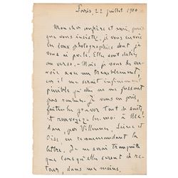 Emile Zola Autograph Letter Signed