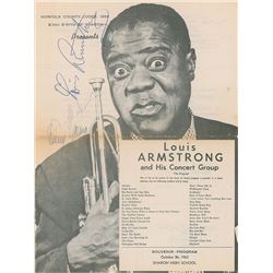 Louis Armstrong Signed Program Page