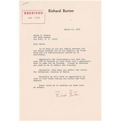 Richard Burton Typed Letter Signed