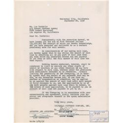 Lou Costello Document Signed