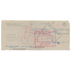 Judy Garland Signed Check