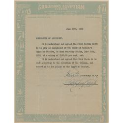 Sid Grauman Document Signed