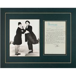 Stan Laurel Typed Letter Signed