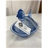 Image 2 : Vintage Blue Depression Glass By Indiana Lidded Bowl
