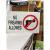 Image 1 : No Firearms Allowed Tin Sign, 35.5"L x 23.5"W