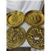 Image 1 : Nice Lot Of 4 Vintage Brass Wall Plaques/Plates