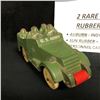 Image 2 : 2 RARE 1940's RUBBER TOYS (AUBURN INDY RACE CAR/ SUN RUBBER ARMORED PERSONAL CARRIER)