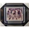 Image 1 : NY Baseball Legends Autographed Framed 8x10 Photo 4 Signatures w/ Mickey Mantle & Joe DiMaggio JSA