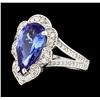Image 1 : 2.75 ctw Tanzanite and Diamond Ring - 14KT White Gold