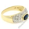 Image 6 : 14kt Yellow Gold 0.85 ctw Oval Sapphire and Round Diamond Band Ring