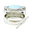 Image 8 : Estate 14kt White Gold Oval Checkerboard Blue Topaz Ring