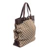 Image 5 : Gucci Brown GG Canvas Leather Buckle Tote Bag