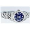 Image 3 : Rolex Ladies Stainless Steel Blue Diamond Quickset Oyster Perpetual Datejust 26m