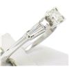 Image 4 : 14k White Gold 0.66 ctw Princess Diamond Engagement Ring Tapered Baguette Accent