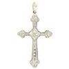 Image 4 : 14k White Gold .33 ctw Invisible Princess & Pave Round Diamond Cross Pendant