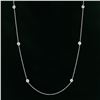 Image 2 : New 14kt White Gold 0.16 ctw 8 Round Bezel Set Diamond by the Yard Chain Necklac