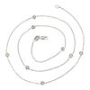 Image 3 : New 14kt White Gold 0.16 ctw 8 Round Bezel Set Diamond by the Yard Chain Necklac