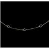 Image 2 : 1.88 ctw Blue Sapphire and Diamond Necklace - 18KT White Gold