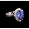 Image 1 : 4.08 ctw Tanzanite and Diamond Ring - 14KT White Gold