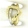 Image 5 : Estate 18k Two Tone Gold 0.12 ctw Round Cut Diamond Open Interlocking Heart Ring