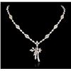 Image 1 : 14KT White Gold 3.82 ctw Diamond Necklace