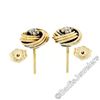 Image 4 : Victorian 14kt Yellow Gold 0.36 ctw Old Mine Cut Diamond Love Knot Stud Earrings