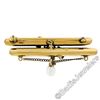 Image 4 : Victorian 14kt Gold Opal, Seed Pearl, & Natural Pearl Dangle Dual Bar Brooch