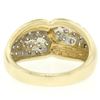 Image 7 : 14k Yellow Gold 0.75 ctw Pave Round E VS Diamond Cluster Puffed Band Bypass Ring
