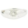 Image 1 : Men's 14kt White Gold 0.25 ctw Bezel Round Diamond Solitaire Band Ring