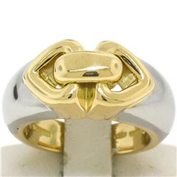 Bulgari 18kt Yellow and White Gold Dual Open Heart Ring