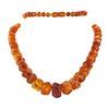 Image 1 : Thirty Three and a Half Inch Vintage Faceted Baltic Amber Necklace