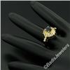 Image 3 : Vintage 18kt Yellow Gold 1.50 ctw Oval Sapphire Solitaire & Diamond Halo Ring