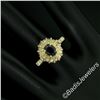 Image 4 : Vintage 18kt Yellow Gold 1.50 ctw Oval Sapphire Solitaire & Diamond Halo Ring