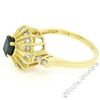 Image 6 : Vintage 18kt Yellow Gold 1.50 ctw Oval Sapphire Solitaire & Diamond Halo Ring