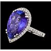 Image 1 : GIA Cert 8.25 ctw Tanzanite and Diamond Ring - 14KT White Gold