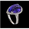 Image 4 : GIA Cert 8.25 ctw Tanzanite and Diamond Ring - 14KT White Gold
