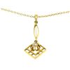 Image 4 : 14k Gold Cushion Mine Cut Diamond Lavalier Pendant