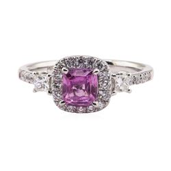 1.07 ctw Sapphire and Diamond Ring - Platinum