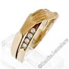 Image 2 : Carrera y Carrera 18kt Yellow Gold 0.16 ctw Diamond and Folded Hands Band Ring