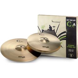 Stagg CXA-SET Brass Starter Cymbal Set with 13-Inch Hi-Hats and 16-Inch Crash Cymbal