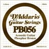 Image 1 : D'Addario PB056 Phosphor Bronze Wound Acoustic Guitar Single String .056  Pack of 5
