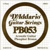 Image 1 : D'Addario PB053 Phosphor Bronze Wound Acoustic Guitar Single String .053  Pack of 5