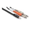 Image 1 : Hosa CMP-153 3 Foot - Stereo Cable - 3.5mm To Dual 1/4 Inch