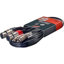 Stagg 25018317 3 m S Series Twin RCA Male to Twin XLR Female Cable