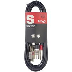 Stagg 10-Feet Twin Cable, Male XLR/Male RCA